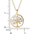 thumbnail image 2 of Believe by Brilliance Women's Brass Yellow Gold Flash Plated Crystal Tree of Life Pendant, 18" Chain, 2 of 3