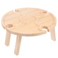 thumbnail image 1 of QUMIIRITY 1Ensemble Table Ronde Portable Rangement Collation Matériau Bois Design Simple pour Rassemblement Extérieur Pique-Nique Fête, 1 of 8