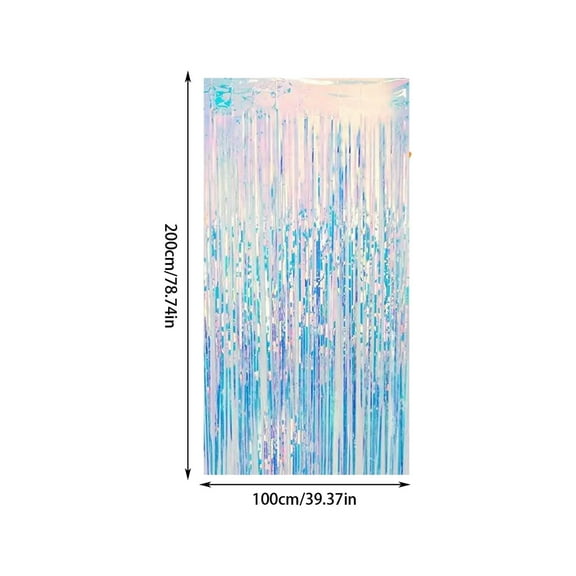 OAVQHLG3B Rainbow Colorful Foil Fringe Curtain 39 x79 Inch, Assort Color Tinsel Metallic Curtains Photo Backdrop for Birthday Party Wedding Engagement Bridal Party Decorations Door Streamer