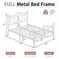 thumbnail image 5 of Full Size Metal Platform Bed Frame With Butterfly Design Headboard And Footboard, No Box Spring Needed, Easy Assembly, White, 5 of 8