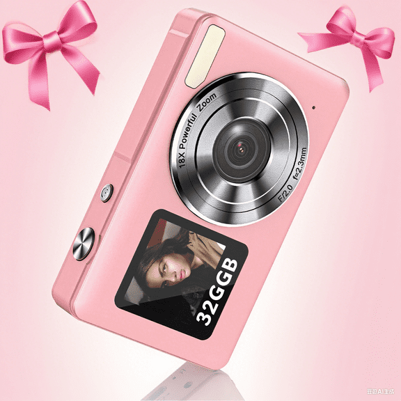 Digital Camera ,UHD 1080P Video 32GB SD Card,UHD 4K 48MP Point and Shoot Digital Camera,Compact Portable Small Gift for Boys Girls Students