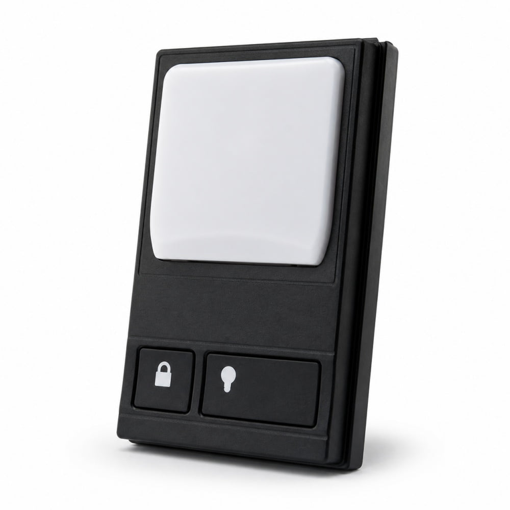 Black Garage Door Opener Wall Mount Control Panel 4.9&times;3 Inch Hard‑wired Wall Button Console With Lock‑Out & Light Key Compatible With 78LM Unit