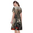 thumbnail image 2 of Bixox Robe d'Été à Manches Courtes pour Femmes Robe Ample Longueur Genou avec Poches-Papillon Vache avec Fleurs, 2 of 7