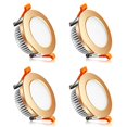 thumbnail image 2 of YGS-Tech 2 Inch LED Recessed Lighting, Dimmable Downlight 3W(35W Halogen Equivalent), 2700K Ultra Warm White Ceiling Light, CRI80, Gold Trim with LED Driver(4 Pack), 2 of 4