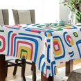 thumbnail image 5 of Yayeee Tablecloths 60" x 108" Rectangle Wrinkle Resistant Party Table Cover, Blue Retro Pattern, 5 of 8