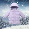 thumbnail image 2 of Ruyang Kids Winter Puffer Coat Baby Boys Girls Padded Warm Quilted Down Parka Lightweight Mock Neck Zip Up Hooded Jacket, 2 of 4