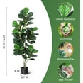 thumbnail image 5 of 5FT Fiddle Leaf Fig Artificial Tree Faux Floor Plant with Black Planter Pot, Potted Fake Fiddle Leaf Fig Tree for Indoor Outdoor Home Office Decor, 5 of 7