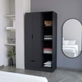 thumbnail image 4 of Newboti Furniture Cimarron 2-Door Armoire with Open Compartment Black 23870, 4 of 7