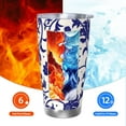thumbnail image 6 of Fuzoiu Blue And White Porcelain Pattern Print 20oz Tumbler, Stainless Steel Vacuum Insulated Car Cup, Insulated Coffee Mug,Travel Mug with Lid,Thermal Cup for Outdoor-Straw Three-piece Set, 6 of 8