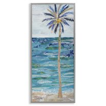 Stupell Industries Tangled in Blue Collage Coastal Painting Gray Framed Art Print Wall Art, 10 x 24