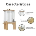 thumbnail image 3 of Vitrolero de Vidrio con Base de Madera y Tapa Hermetica - Dispensador de Agua con Llave de Acero Inoxidable Moderno 5 Litros GAON, 3 of 10