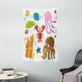 thumbnail image 1 of Toddler Tapestry, Under the Sea Wildlife Theme Funny Creatures in Cartoon Style Fun Ocean Aquarium, Wall Hanging for Bedroom Living Room Dorm Decor, 40W X 60L Inches, Multicolor, by Ambesonne, 1 of 2