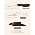 thumbnail image 2 of FZCHUN-Ceramic Knife Set for Kitchen with Sheath: 100% Zirconia Pure Ceramic Sharp Blade Fruit Cutting Knives 2Pcs with Cover Rustproof Clean Cut Edge Black and White, No Scratches on Titanium Cuttin, 2 of 4