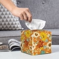 thumbnail image 4 of Kdxio Daisy maple fall Print Tissue Box Cover,Square Decorative PU Leather Facial Paper Case Organizer Holder Dispenser for Bathroom,Night Stands,Desk,Car 5.2''X5.2''X5.2'', 4 of 6
