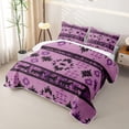 thumbnail image 3 of Erosebridal Western Horse Silhouette Quilt King for Women Men, Purple Aztec Abstract King Coverlet Set, 3 Pieces, 3 of 7