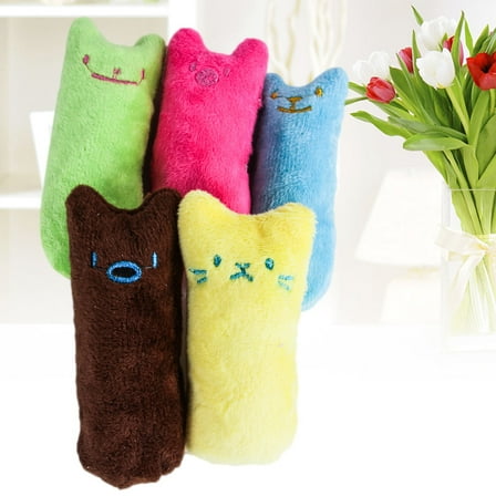 LULULION Cat Pillow Toys with Catnip in Pink for Pet 5Pcs