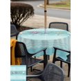 thumbnail image 6 of Square Outdoor Tablecloth with Umbrella Hole Teal Summer Coastal Outside Table Cloth Waterproof Patio Table Cover Modern Ocean Waves Starfish Shell Zipper Tablecloths for Picnic Camping 60x60 Inch, 6 of 8