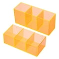 thumbnail image 4 of Uxcell 3 Compartments Clear Acrylic Pen Holder Pencil Holder Pen Organizer Pencil Cup Square Orange, 4 of 6