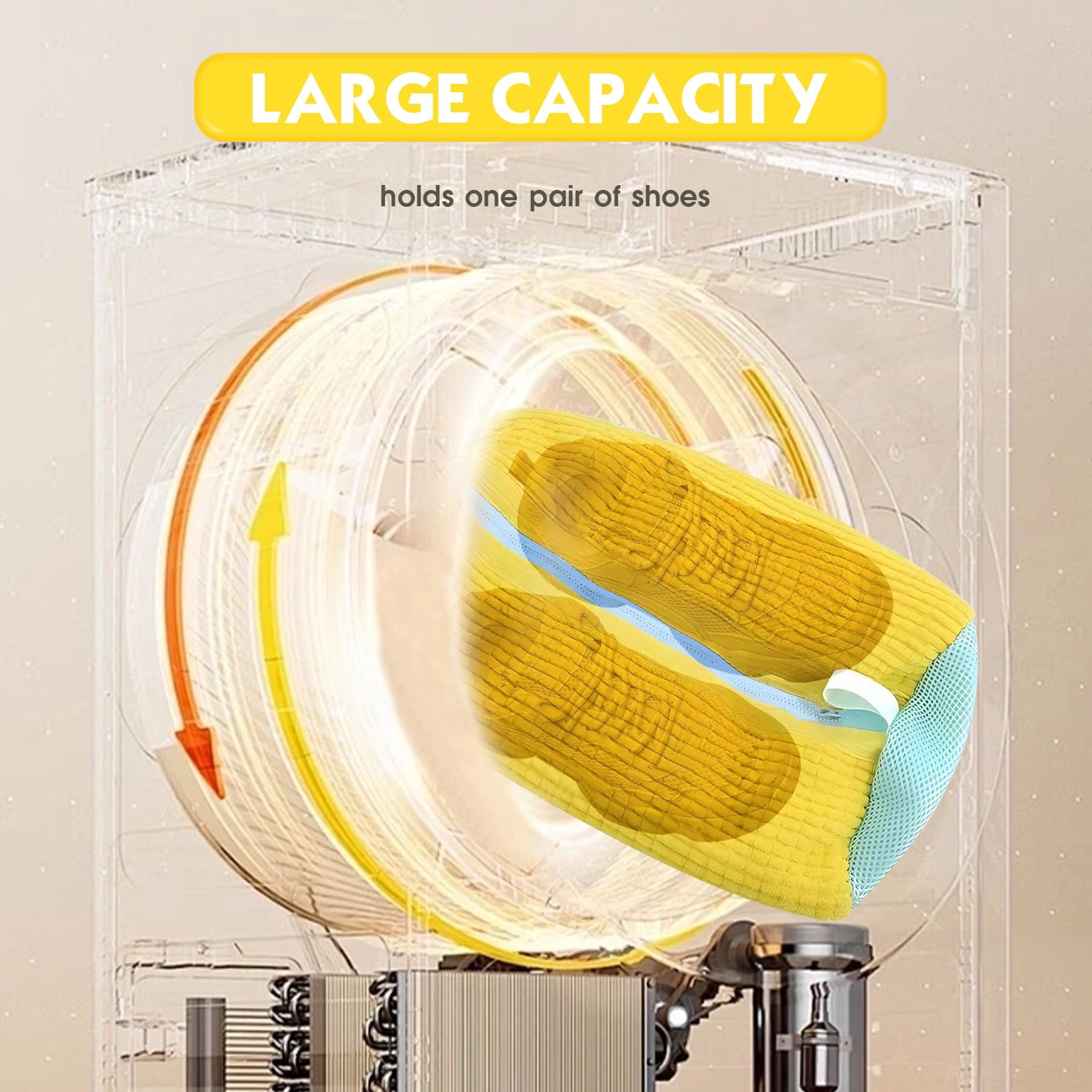 2 Pack Shoe Washing Machine Bag, Reusable Shoe Cleaning Bag for Washer and Dryer, Versatile Shoe Laundry Shoe Bag for 360° Cleaning White Shoes Sneaker Tennis Shoes