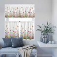 thumbnail image 6 of 3 Piece Kitchen Curtains and Valances Set Wild Flowers Cafe Curtains 24 Inch Length Spring Butterfly Watercolor Country Floral Valance & Tier Curtain for Living Room Bedroom Window 54"x18"+27"x24"*2, 6 of 6