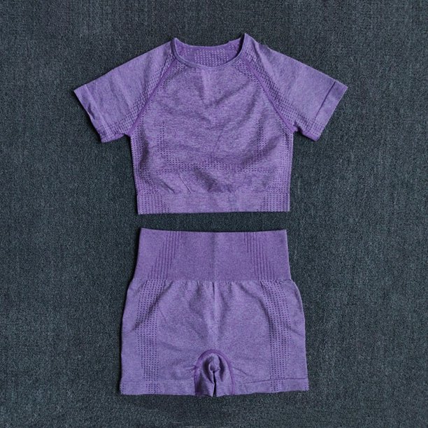 2/3/5 Uds. Conjunto de Yoga sin costuras para mujer, ropa deportiva de entrenamiento, ropa de gimnasio, Top corto de manga larga, mallas de cintura alta, trajes deportivos Tan Jianjun unisex