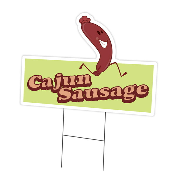 Cajun Sausage 18" x 24" Yard Sign & Stake | Advertise Your Business | Stake Included Double Sided Image | Made in The USA