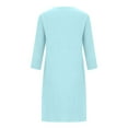 thumbnail image 6 of LIaqionyy Women's Nightgown Soft Sleep Shirt 3/4 Sleeve Crew Neck Casual Pajama Dress Nightshirt Sleepwear, 6 of 6