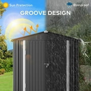 6' x 4' Outdoor Storage Shed on Sale, Aiho Shed & Outdoor Storage Clearance, Metal Storage Shed for Outside, Backyard, Garden & Patio - Dark Gray