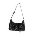 thumbnail image 3 of Bolso de Hombro Fernando Monedero Retro Informal Y2K Negra elegante con cremallera cuero PU, 3 of 8