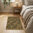 thumbnail image 3 of ODIKA 2'x3' Olive Green Modern Geometric Grain Sack Washable Doormat Contemporary Abstract Angular With Interlocking Shapes And Scattered Dots Non-Slip, Low Pile for Entryway, Kitchen, Laundry Room, 3 of 7