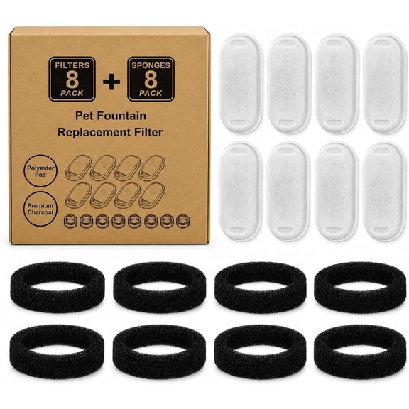 Fit for Selene The Doggy Fountain 3.2L Dog Water Fountain, Filter(White(8 Filters 8 Sponges)) , for Adult Dogs