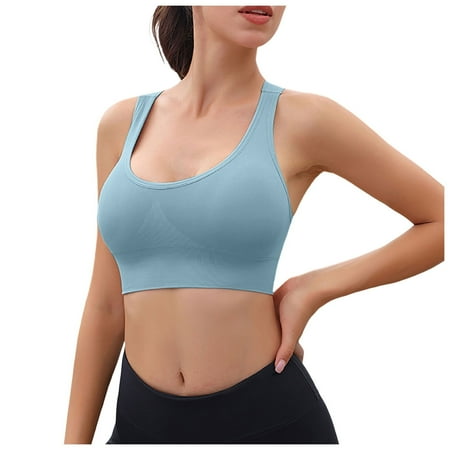 XFHLMJFF Sports Bras for Women New Plus Size Sports Gathered Side Accessories Enhancement Sexy Back High Support Bra