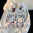 thumbnail image 4 of Sanrio-cárdigan con capucha de Hello Kitty para mujer, suéter holgado de gran tamaño, sudadera con estilo japonés, sudadera Kawaii Lolita, Yk2, 4 of 4