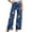 Dark Blue, variant on Straight Leg Jeans for Women Floral Print High Waisted Stretchy Loose Fit Tummy Control Denim Pants with Pockets Lightweight Casual Trousers