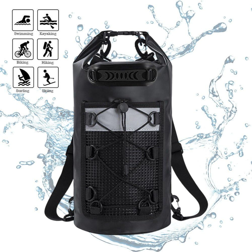 10L Waterproof Dry Bag Lightweight Dry Bag Beach Dry Sack for Travelling Fishing Cycling Kayaking Swimming Boating Beach Accessory, Black