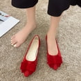 thumbnail image 4 of Viluyesy Flats Shoes for Womens, Comfortable Slip-On Bow Pointed Toe Shallow Dressy Ballet Flats Red US7.5, 4 of 7