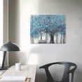 thumbnail image 3 of COMIO Abstract Tree Canvas Wall Art: Blue Painting Graphic Art Picture Print on Canvas Small Size Without Embellishment for Dining Room, 3 of 4