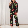 thumbnail image 2 of Daiia Sweet Red Cherry for Women's Long-Sleeved Pajama Set – Soft & Comfortable Sleepwear Button-Up Pajamas Cozy Lounge Wear-XX-Large, 2 of 7