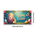thumbnail image 1 of Adorable Bunny Chick Easter Banner with Flowers Eggs Background Party Decorations Photo Props Easter Celebration Spring Festival Home Decor, 1 of 4