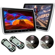 XTRONS Dual Car DVD Players 10.1 Inch Grade-A TFT Screen Portable Car Headrest CD Player with 2 Mounting Brackets Support HDMI Input, USB SD, AV in & Out, Region Free, IR, 32 Bit Games