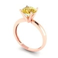 thumbnail image 2 of 1.5 ct Round Cut Natural Citrine Solitaire 18K Rose Gold Womens Engagement Ring, 2 of 5