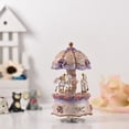 thumbnail image 4 of Graflsoa Enchanted Carousel Music Box with Color-Changing LED Lights, Plays "Castle in the Sky" Melody, Eco-Friendly Resin Craft, Perfect Gift for All Ages, Purple Design, 4 of 6