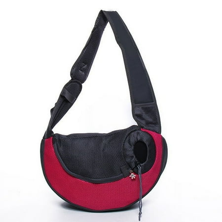 LinYooLi Comfort Pet Dog Carrier Outdoor Travel Handbag Pouch Mesh Oxford Single Shoulder Bag Sling Mesh Travel Tote Shoulder Bag