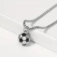 thumbnail image 6 of 1 Piece Stainless Steel Solid Football Pendant Necklace, Birthday Gift, Memorial Jewelry for Football Fans-Silver, 6 of 9