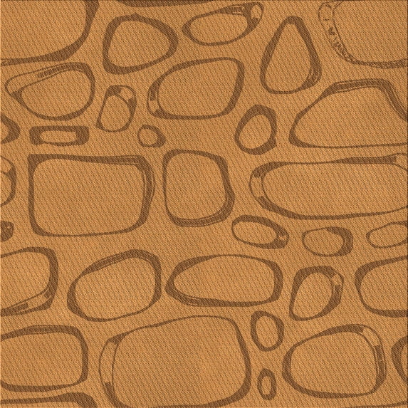 Ahgly Company Machine Washable Indoor Square Transitional Dark Orange Area Rugs, 5' Square