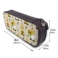 thumbnail image 3 of Lsque Gnomes Bees And Sunflowers Printed Big Capacity PU Leather Pencil Case Large Pencil Pouch Stationery Pen Bag Pencil Holder for Teen, 3 of 6