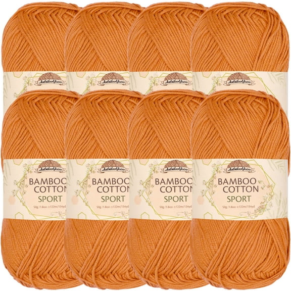 JubileeYarn Bamboo Cotton Sport Yarn - 50g/Skein - Sepia - 8 Skeins