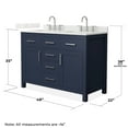 thumbnail image 4 of Beckett 48" Dark Blue Double Vanity & Giotto Quartz Top (3-Hole) & Nickel Trim, 4 of 5