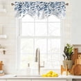 thumbnail image 4 of Tie Up Valances for Windows, Blue Leaves Adjustable Valance Curtains Window Treatment for Living Room/Bedroom Windows, Summer Botanical Rod Pocket Kitchen Curtains & Drapes 42x12 Inch, 4 of 9