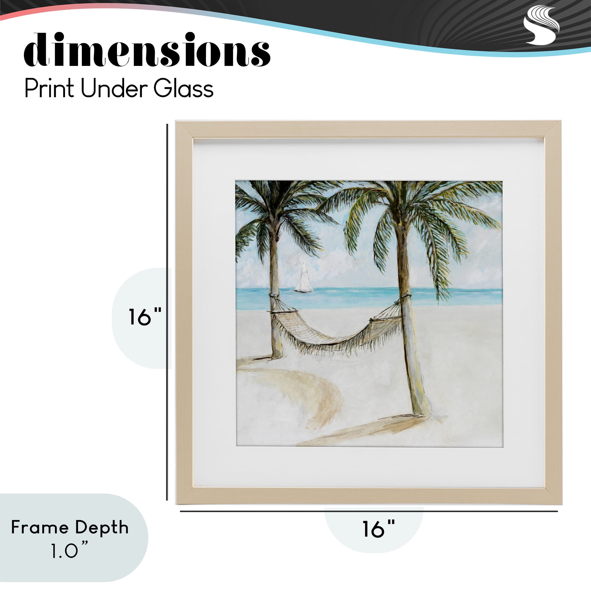 Stupell Industries Beach Hammock Coastal Scene Birch Framed Print Under Glass, design by Lorenzo Collective